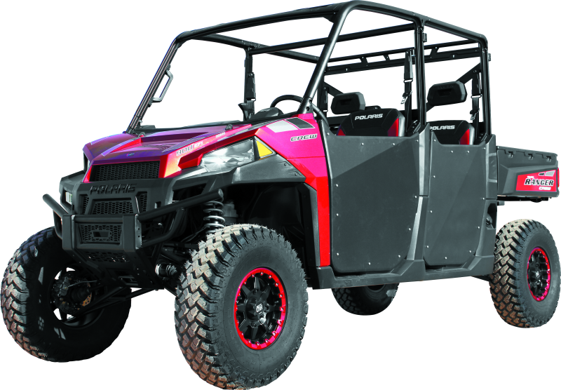 Polaris Ranger Crew 570 UTV Doors - Front + Rear - DragonFire Racing - Steel Frame - Black - `12-`19